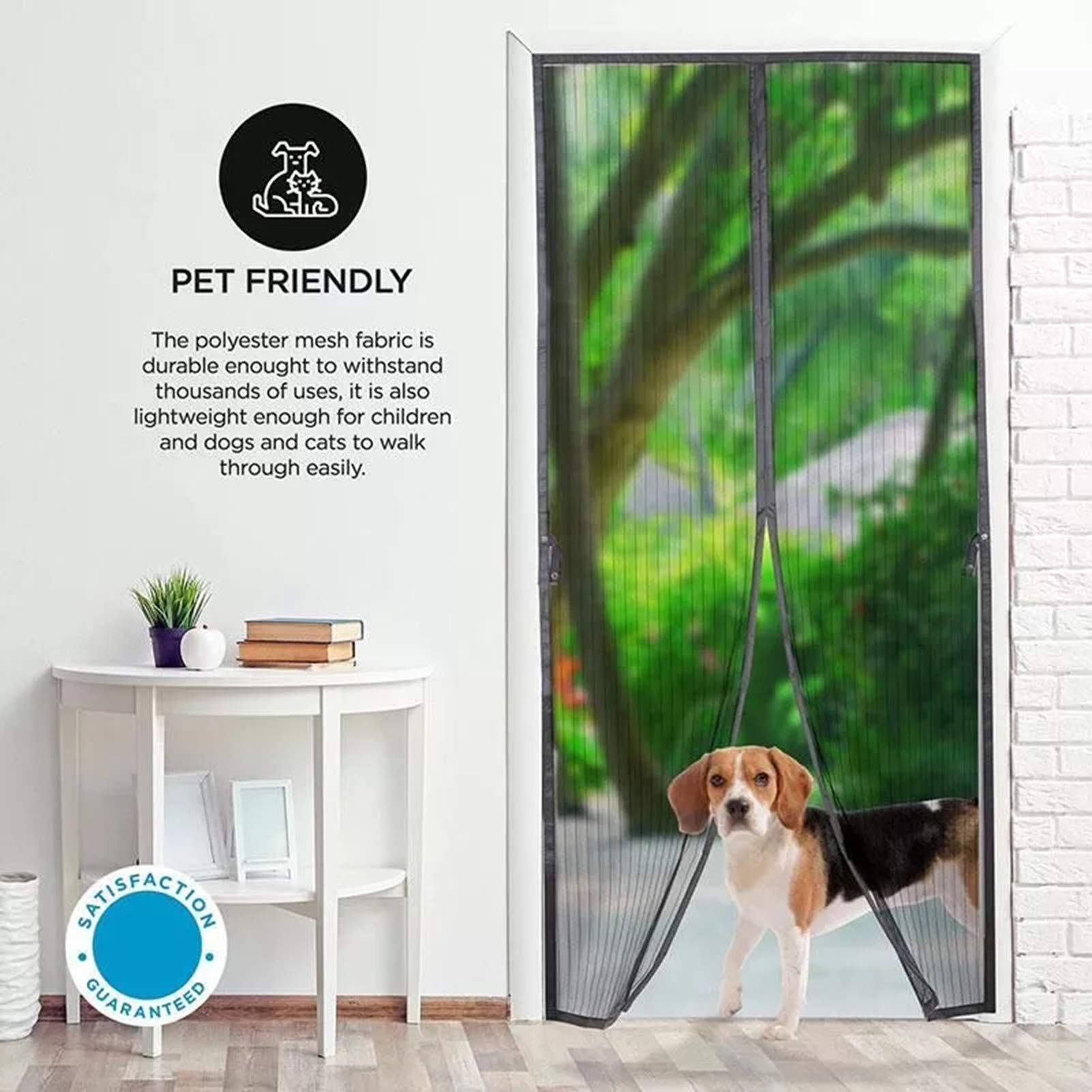 Mosquitera magnética Manos Libres de 75×94 Pulgadas, mosquitera Francesa Resistente con imanes, Buena transmisión de luz, Malla Protectora súper silenciosa para Dormitorio y Patio.