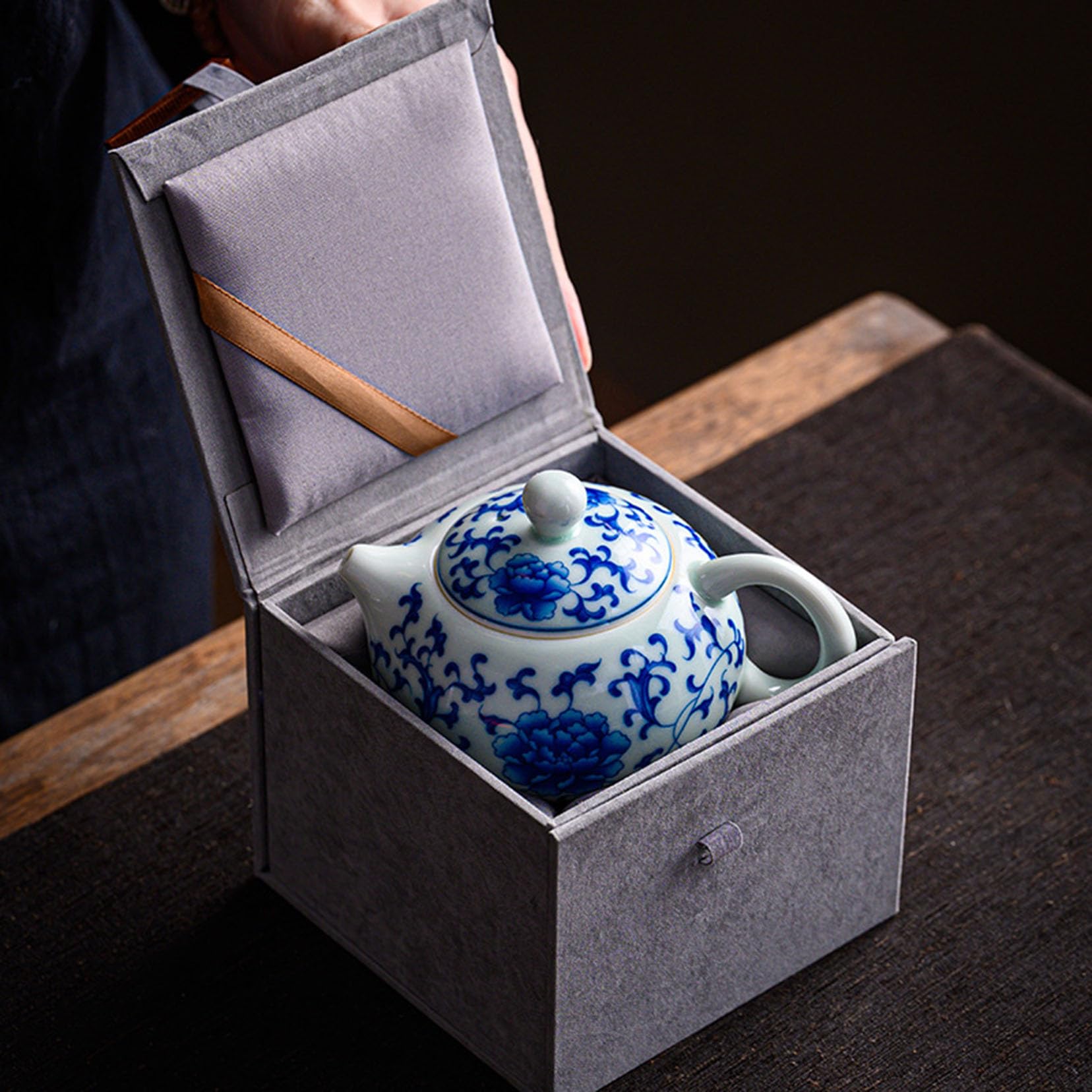 Ręcznie wykonany ceramiczny dzbanek do herbaty Kungfu, chiński ręcznie malowany niebieski i biały porcelana mały dzbanek do herbaty mini herbata produkcja gospodarstwa domowego Kung Fu zestaw A