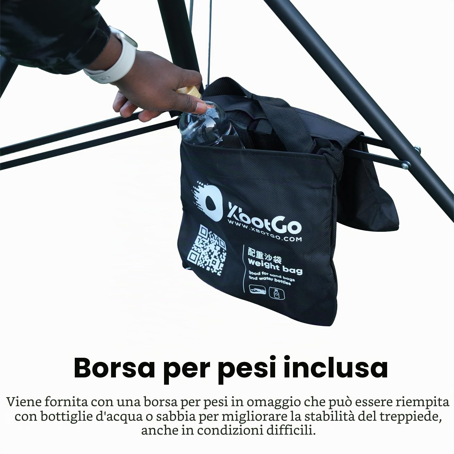 XbotGo Chameleon Update T4 Treppiede per registrazioni di partite di calcio/basket: fino a 4,5 m, supporto extra a sgancio rapido, custodia, piedini antiscivolo, resistente al vento, facile
