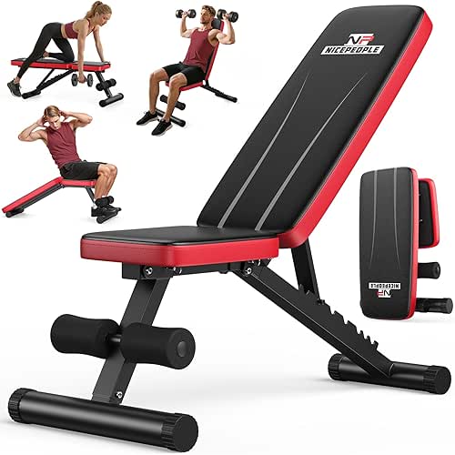 NICEPEOPLE Basic Weight Bench for Home Gym, 8 Backrests Adjustable