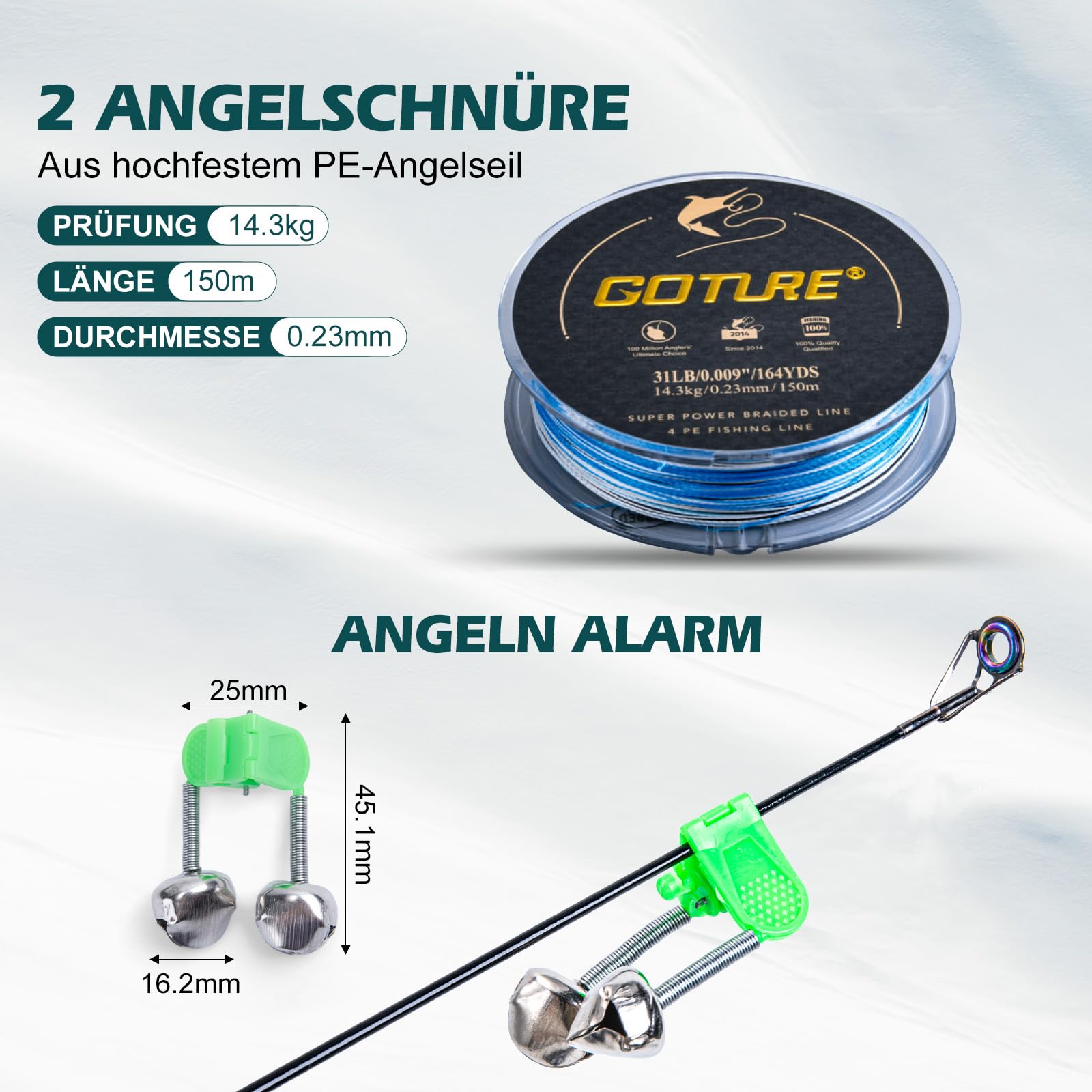 Goture 24T Angelset mit 2 Teleskop-Angelruten,1,8m/2,1m/2,4m/2,7m I Angelrute Set Komplett 2 5.2:1 Spinnrolle, Angelwerkzeug-Set, Köderbox & Tragetasche – für Salz-/Süßwasser, Reisen–Angelgeschenk