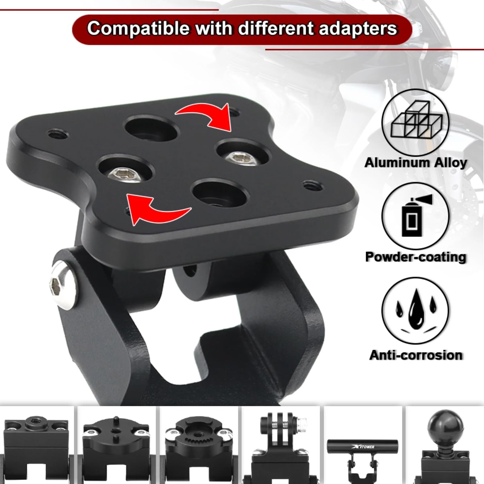 Porte Telephone Moto pour Triumph pour Rocket 3 R & GT 2020-2024 Moto Guidon Pince Support de Navigation GPS(Type 5)