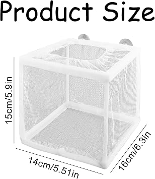 Fish Tank Breeder Net,Aquarium Breeding Box,Transparent Isolation Box,Aquarium Separation Net Nylon Incubator Mesh for Newborn Small Fish