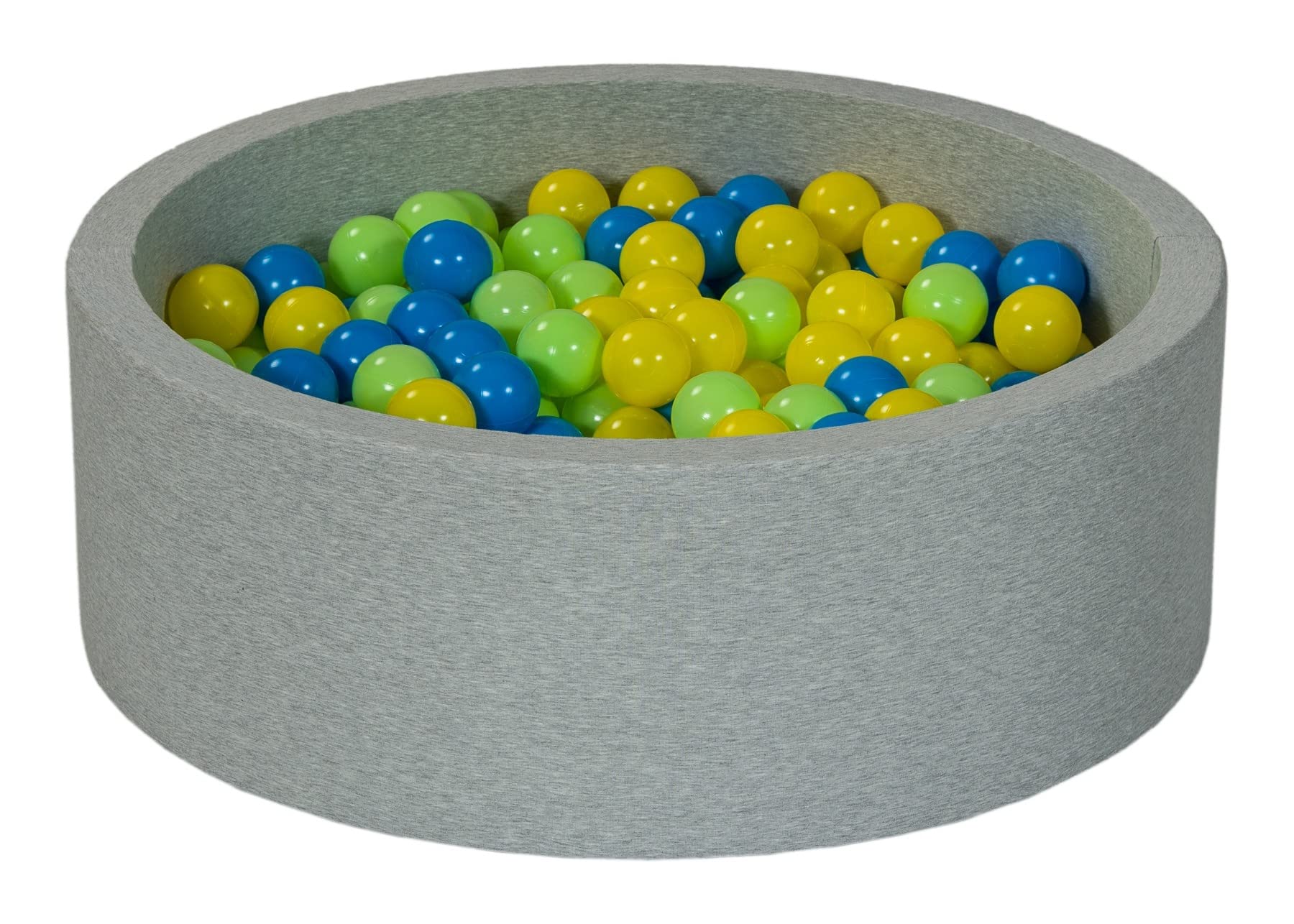 Velinda Piscina di Palline Colorate 300 per Bambini, Morbida, secca, in Schiuma, Gioco (Colori delle Palline: Giallo, Blu, Verde Chiaro)