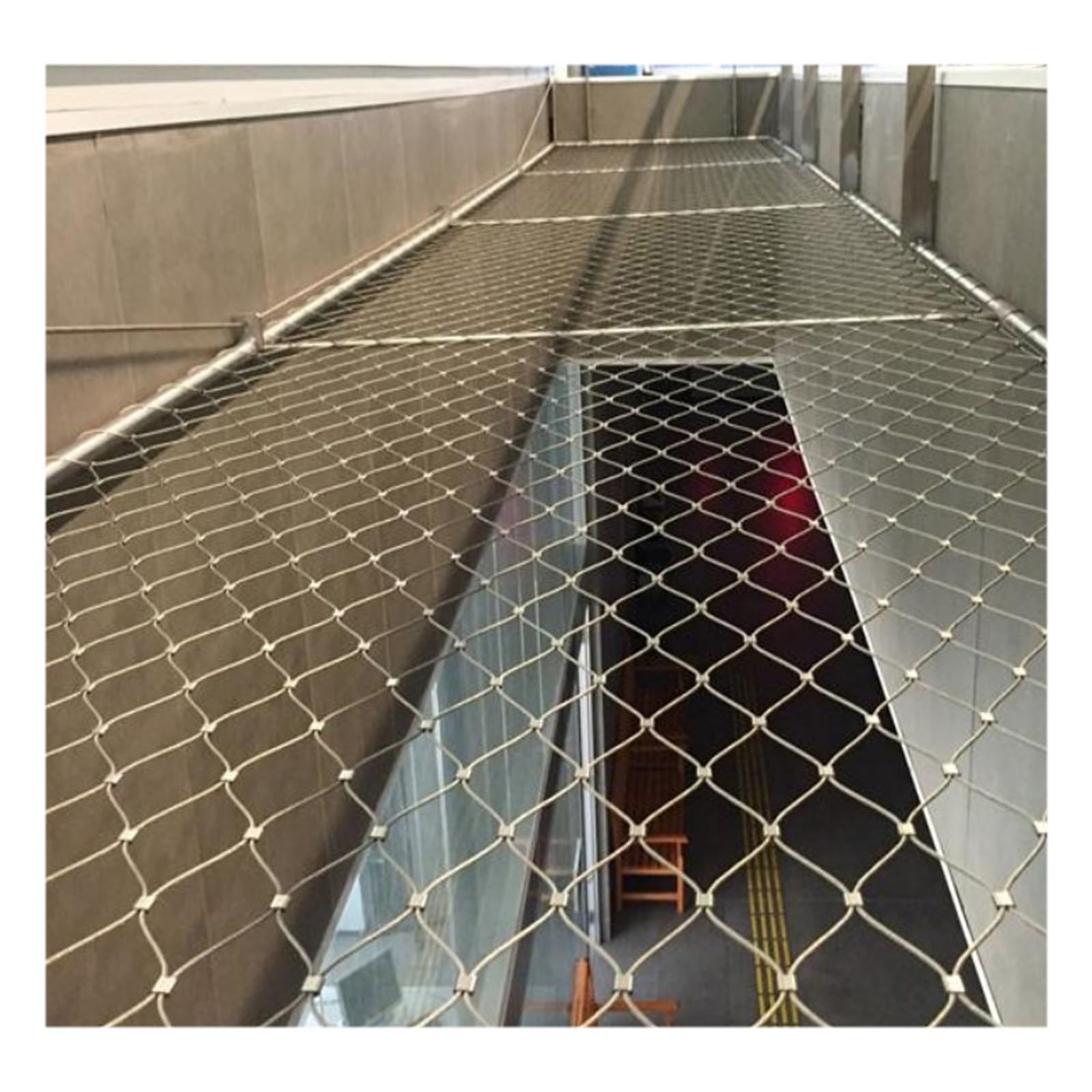 SDGBCXD stainless steel rope mesh, Metal Rope Net Roll，Precision Weaving, Strong Load-Bearing Capacity, Safety Protection, Flexible(7 * 0.7m/22.9 * 2.2ft)