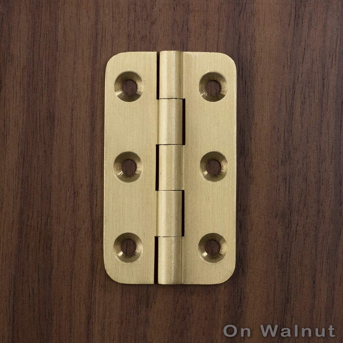 Keenkee 4 PCS Brushed Solid Brass Butt Hinges 2 Inch for Cabinet Doors, Trunks, Wood, Chest Lid, Crafts, Jewelry Box and Small Wooden Boxes, Furnitures, Round Corner Mortise Brass Hinge with Screws
