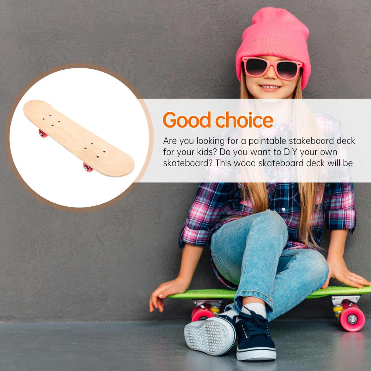 Planche à Roulettes Vierge Toyvian 43cm | Bois Pour Graffiti Et Customisation | DIY Adolescents