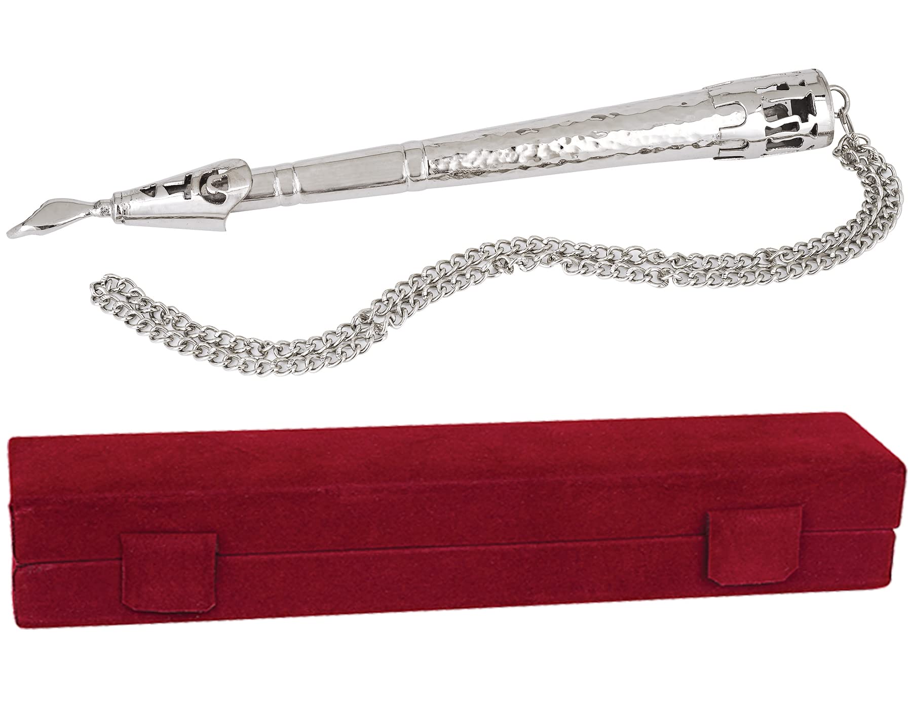 Silver Torah Pointer Yad - 6.5 Inch Hand Pointer With 20cm Bead Charm ...