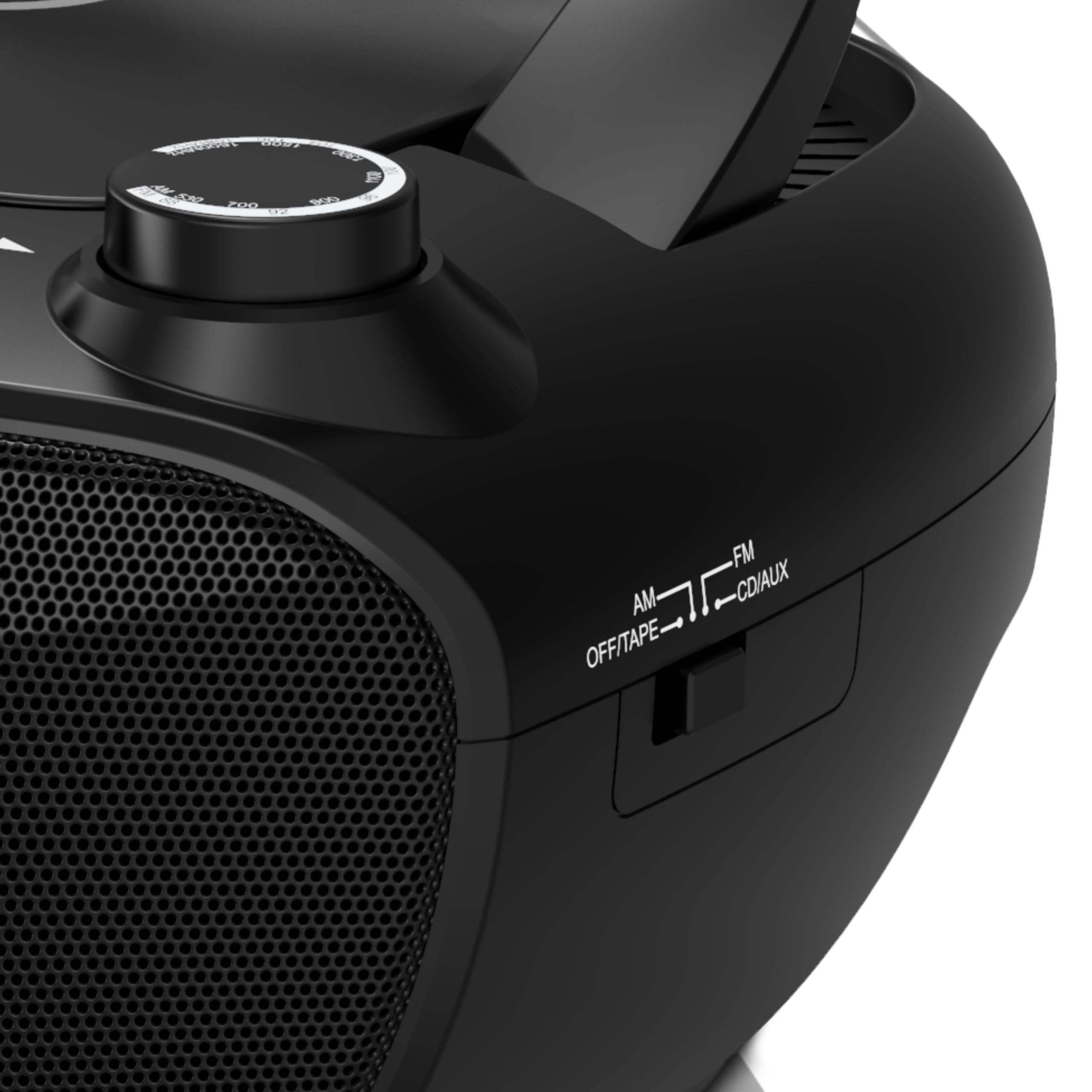 UNIVERSUM BB 200 - tragbarer CD-Player mit Radio und Kassette, Schwarz | Einfache Bedienung für Kinder & Senioren, AUX-IN, UKW Radio, Kopfhöreranschluss, Netz- & Batteriebetrieb
