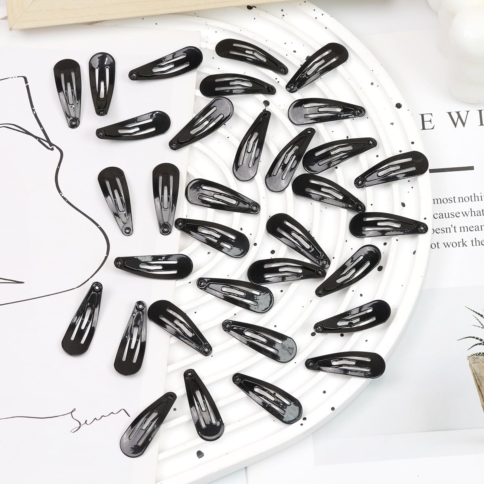 Fermagli per capelli neri da 2,5 cm, 60 pezzi, piccoli fermagli per capelli per bambine, 3 cm, color caramella, accessori per capelli per bambini