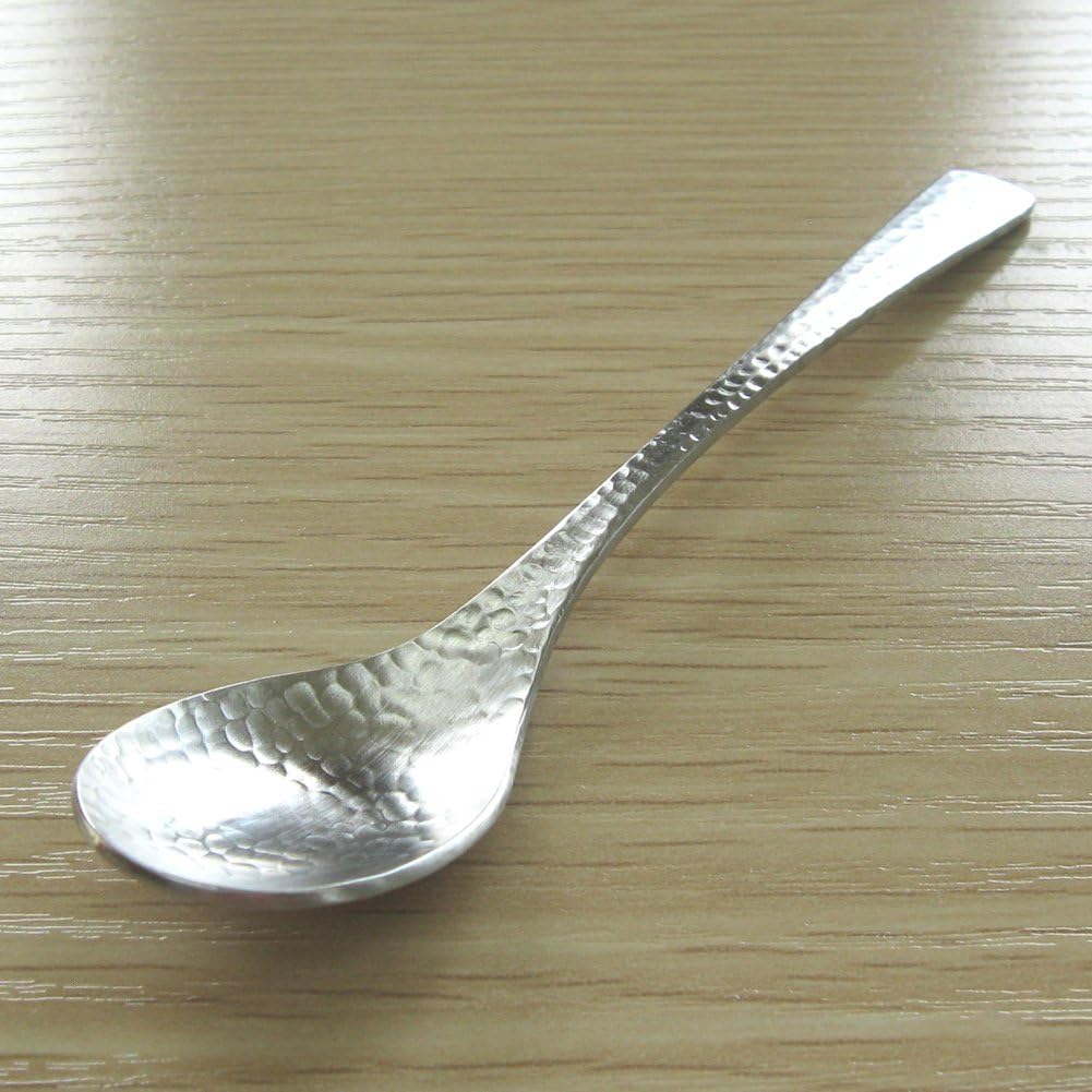 Nagao Japanese and Western Electic Coffee Spoon, 4.8 inches (12.1 cm), 18-8 Stainless Steel, Hammered, Made in Japan