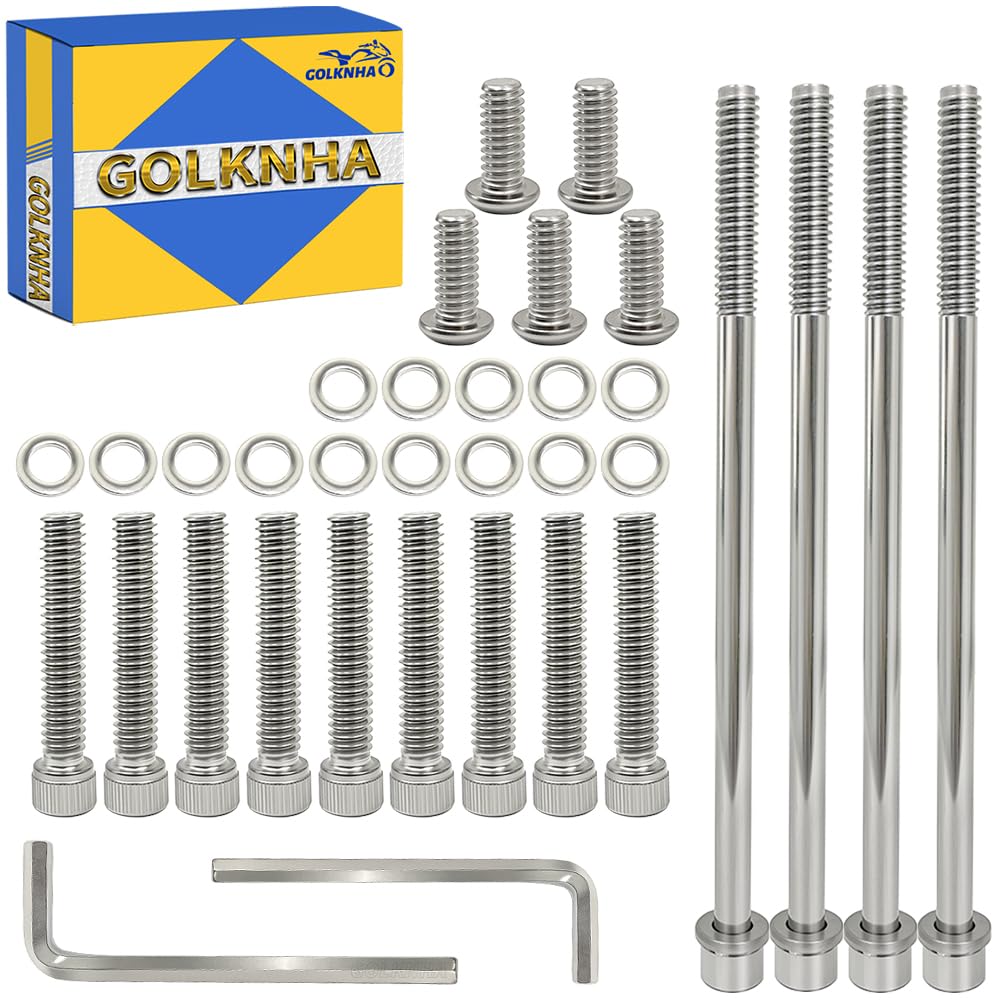 304 Stainless Steel Clutch Primary Cover Bolt Kit for Softail, Fat Bob, Road King, Fat Boy, Deluxe OEM #1062 4813A 1780