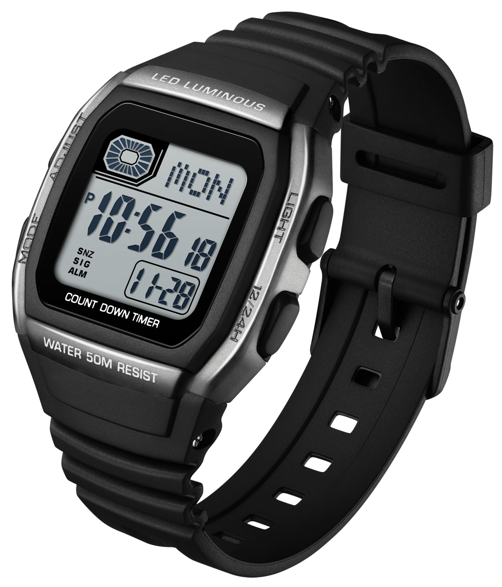 findtime Armbanduhr Herren Groß Sportlich Digitaluhr wasserd