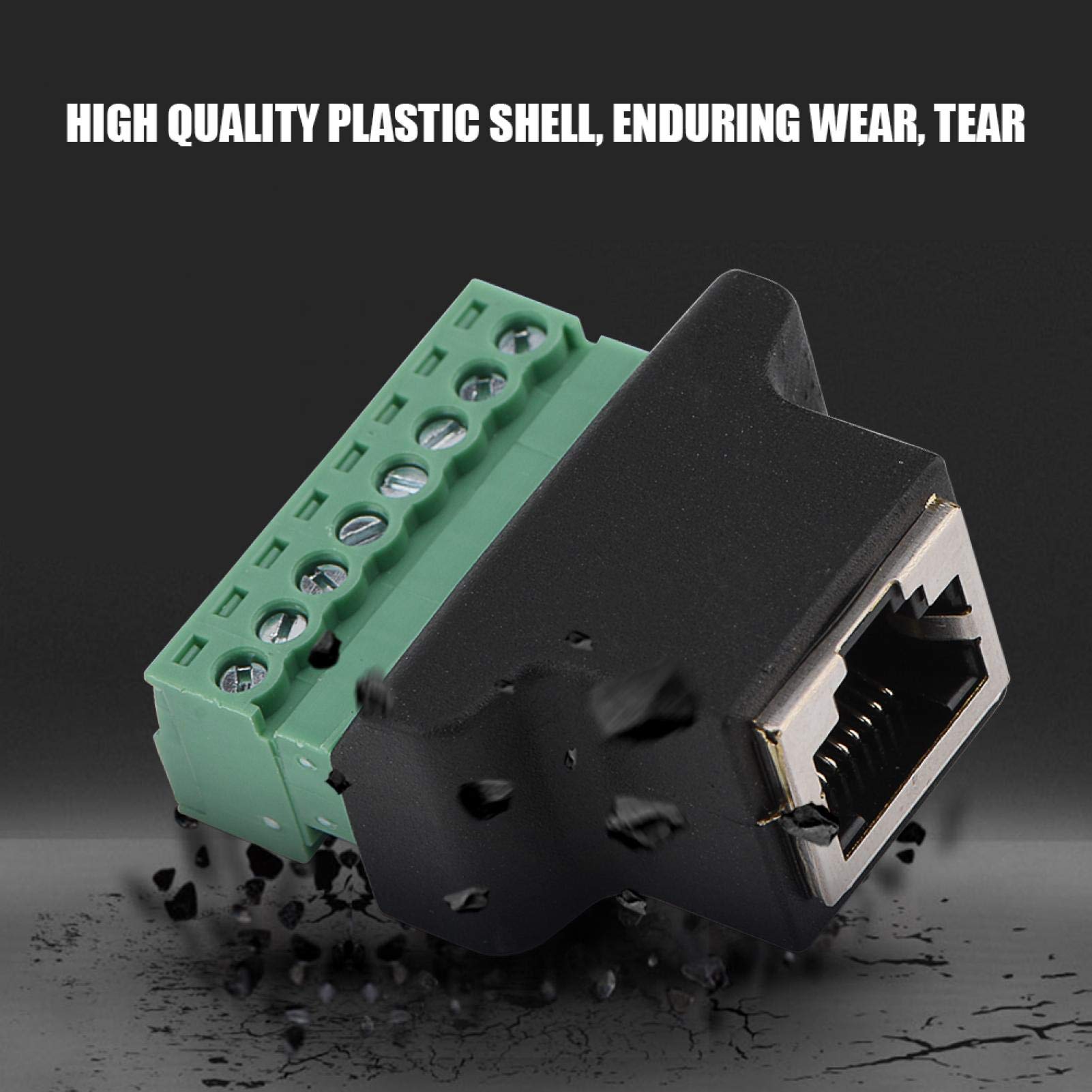 Terminale a vite RJ45 femmina a 6 + 2 pin, adattatore terminale a vite, interfaccia RJ45 femmina fissa, forte stabilità del segnale, adattatore di rete DVR digitale
