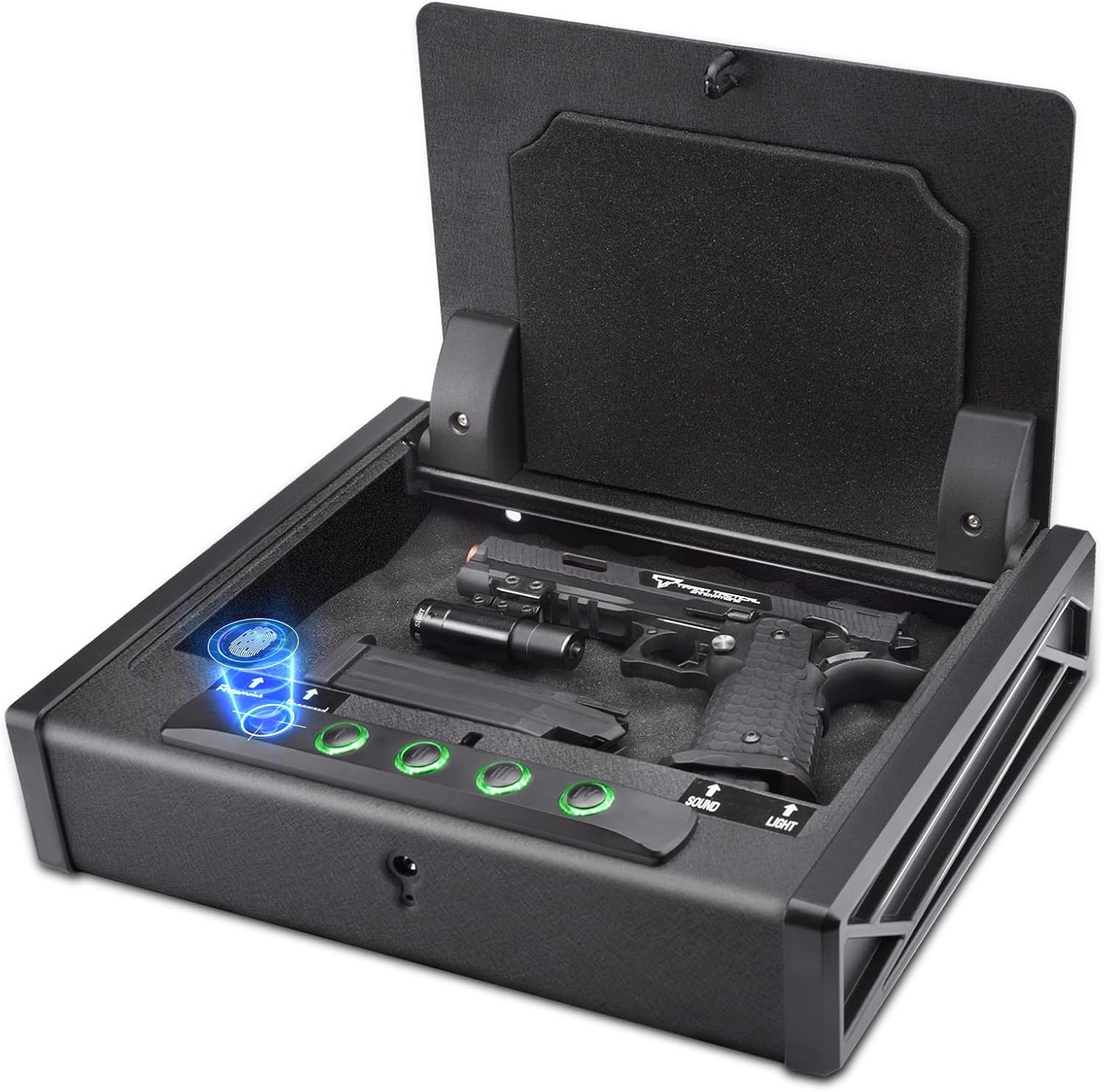 SOULYI Biometric Fingerprint Gun Safe for 3 Pistols Safe
