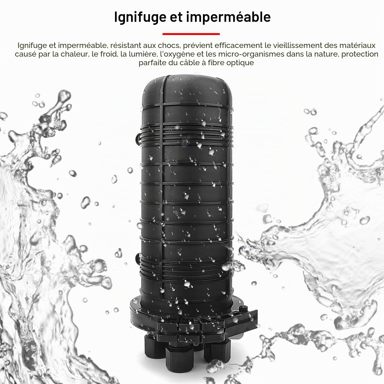 Boîtier d'épissure de fibre optique, boîtier d'épissure de fibre optique IP68 boîtier de connexion de fibre à capuchon vertical étanche(96 Core)