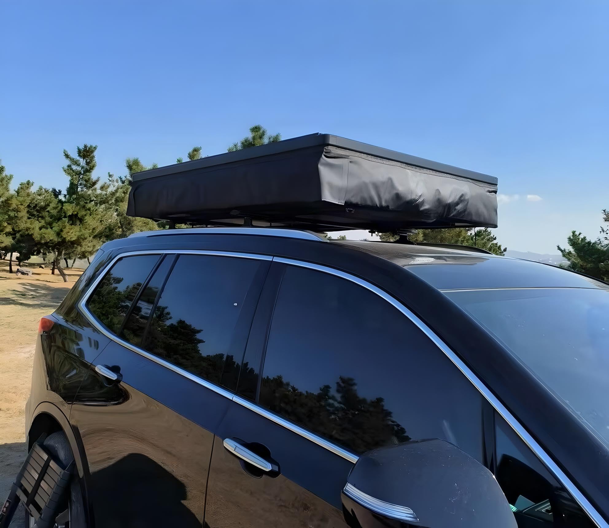 Autodachzelt Grau/Schwarz Softcase Dachzelt Auto 2 Größen