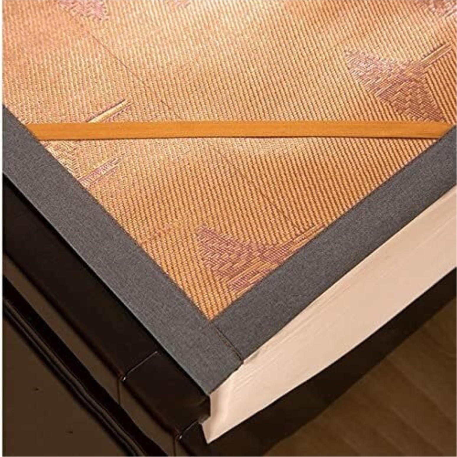 Alèse d'été rafraîchissante - Tapis de couchage pliable pour dortoir - Antidérapant - En rotin - Parfait pour les nuits chaudes - 150 x 195 cm