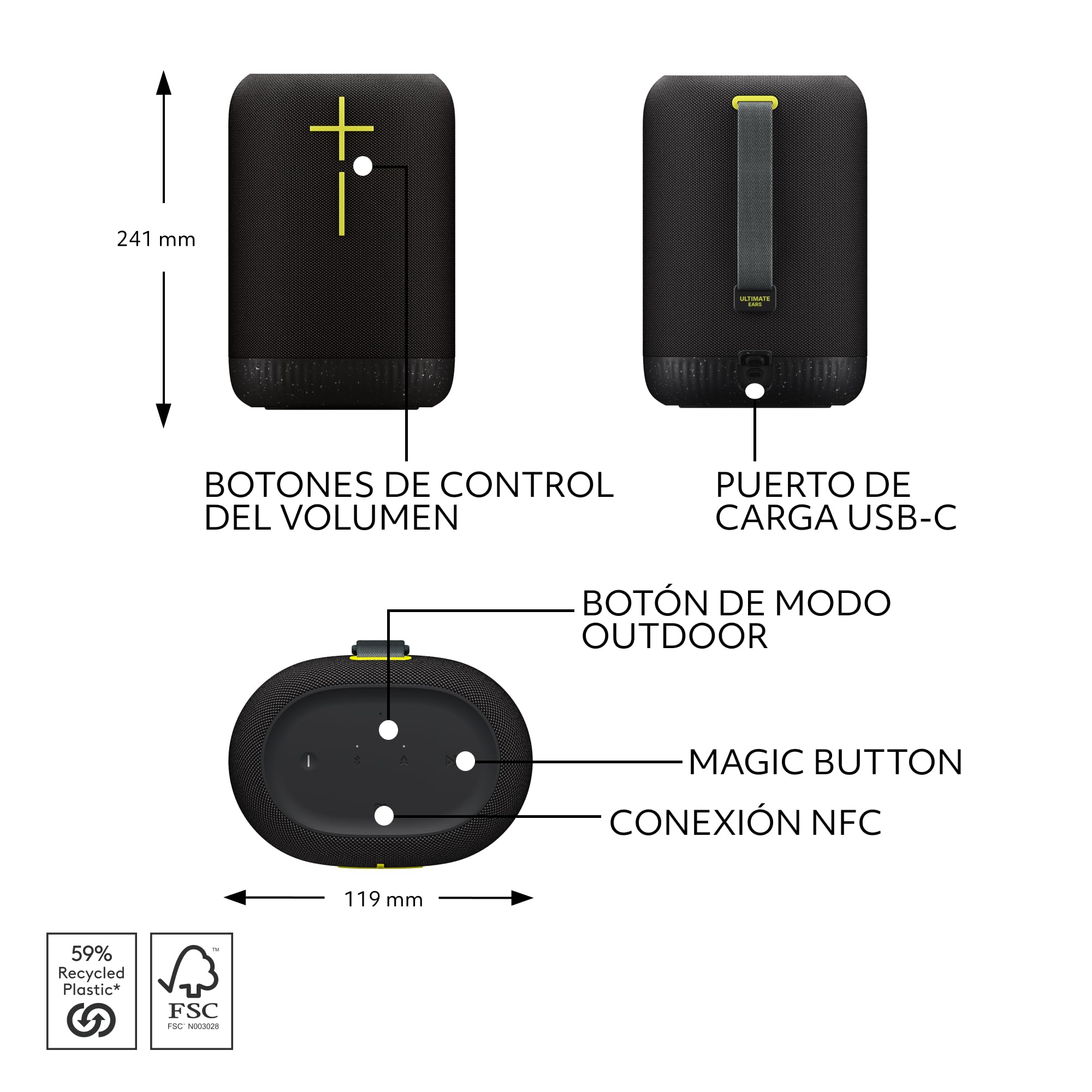 Ultimate Ears EPICBOOM, Altavoz Bluetooth portátil inalámbrico