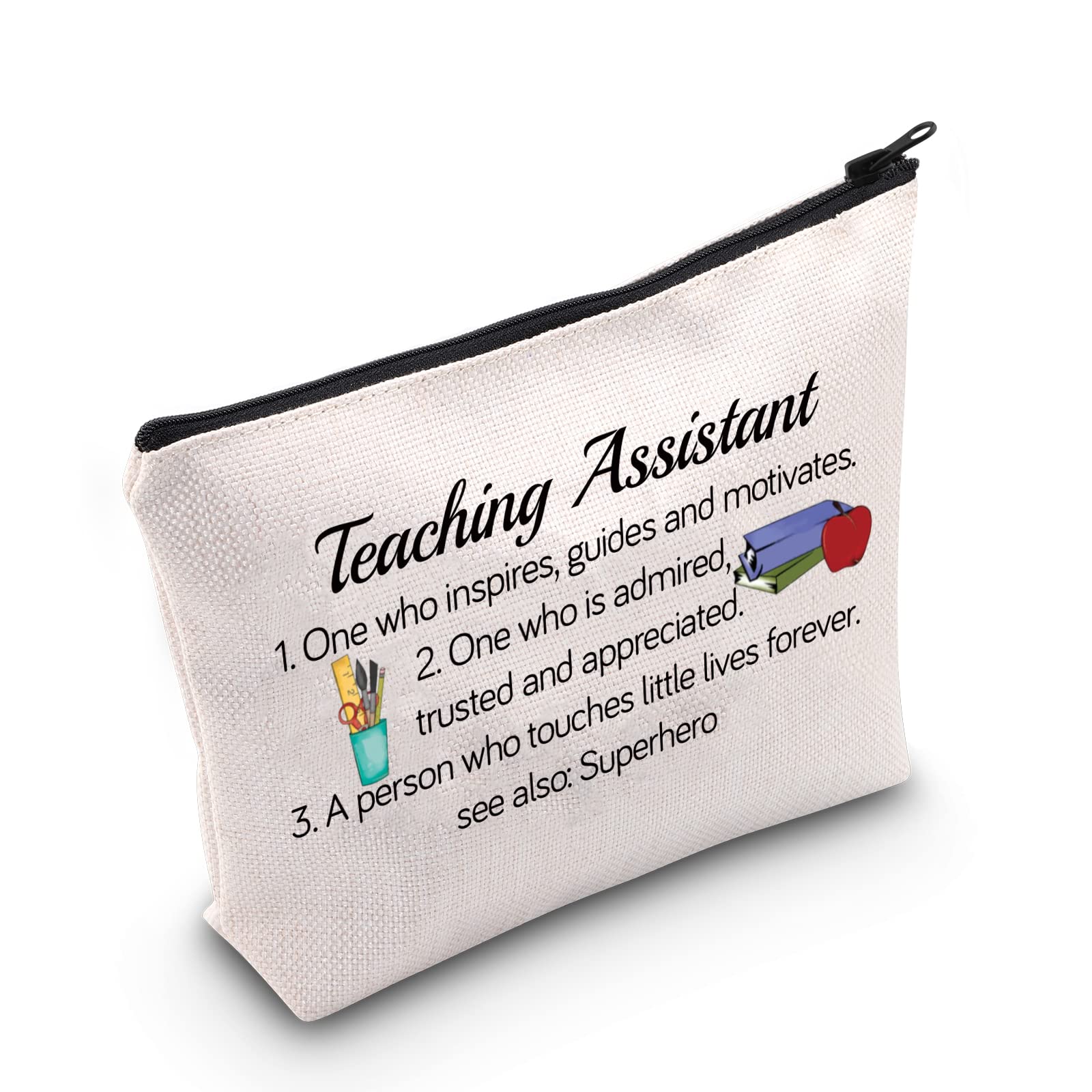TSOTMOTeaching Assistant Makeup Bag Teacher Gift Best Teach Assistant Ever Gift End of Year Teacher Gifts Thank You Gift For Teaching Assistant, Teaching One, Cosmetic Bag