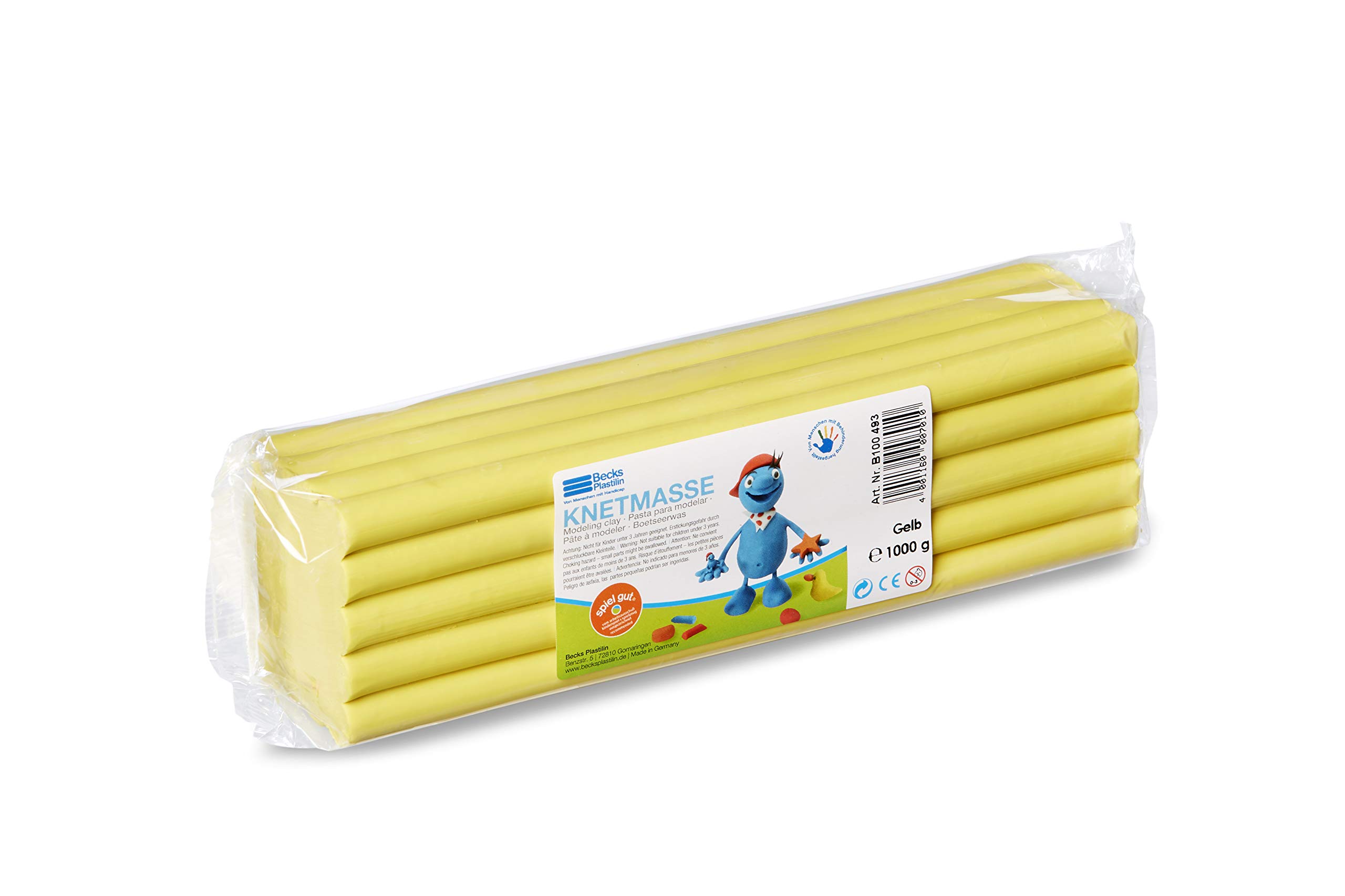 Becks Plastilin- plastilina, Color Amarillo, 1000 g (B100493)