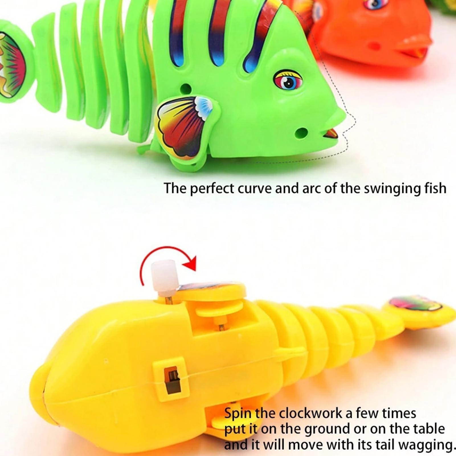 Juguetes acuáticos para Peces con Mecanismo de relojería | Juguetes para Peces con Cuerda para Mascotas | Juguetes de baño con Forma de de Cuerda,Wiggle Bathroom Play Juego Interactivo