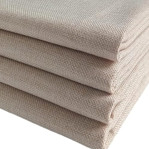 TinaKim Canvas Upholstery Fabric, Faux Linen Type Cloth Material,for Couch Chair Seat Repair (Beige 3, 2 Yard (57x 72 inch))