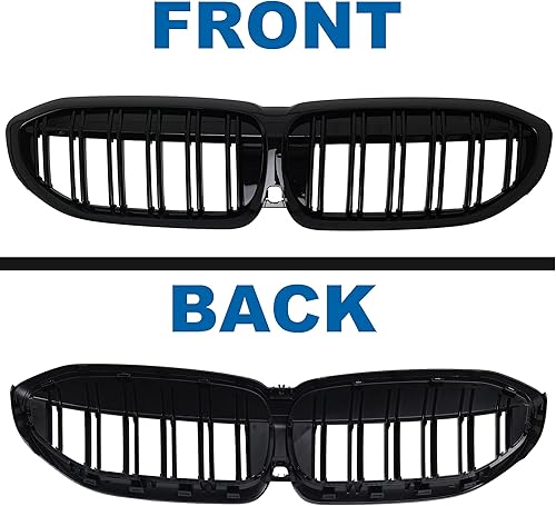 Miniatura 6 de Rejilla frontal negra brillante compatible con BMW Serie 3 G20 2019 2020 2021 2022 316i 318i 320i 328i 330i 330i 335i 340i