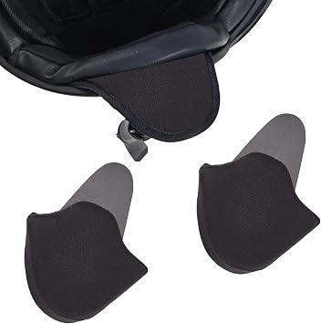 NICENEEDED 2 Pcs Black Half Helmet Ear Pads for Motorcycle, Helmet Wind Blocker Ear Warmer for Audible Riding, Full Coverage Muffs Ears Protection Cover for Biking and Cycling