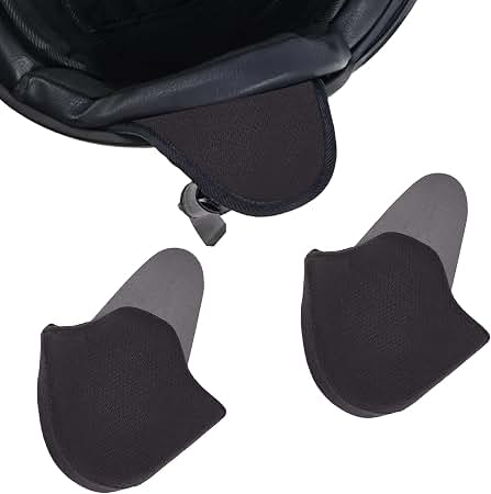 NICENEEDED 2 Pcs Black Half Helmet Ear Pads for Motorcycle, Helmet Wind Blocker Ear Warmer for Audible Riding, Full Coverage Muffs Ears Protection Cover for Biking and Cycling