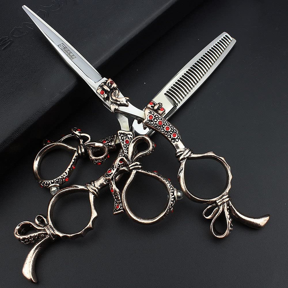 5.5 Zoll Friseur Scheren Set Salon Equipment Werkzeug | Edelstahl Salon Schere，Ergonomische Griffkonstruktion, ermüdungsfreies Arbeiten bei langem Gebrauc
