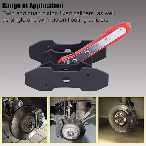 Miniatura 5 de Herramienta de prensa de pinza de freno, almohadilla esparcidora de pistón de coche, 360 grados con trinquete oscilante, llave de mano, expansor