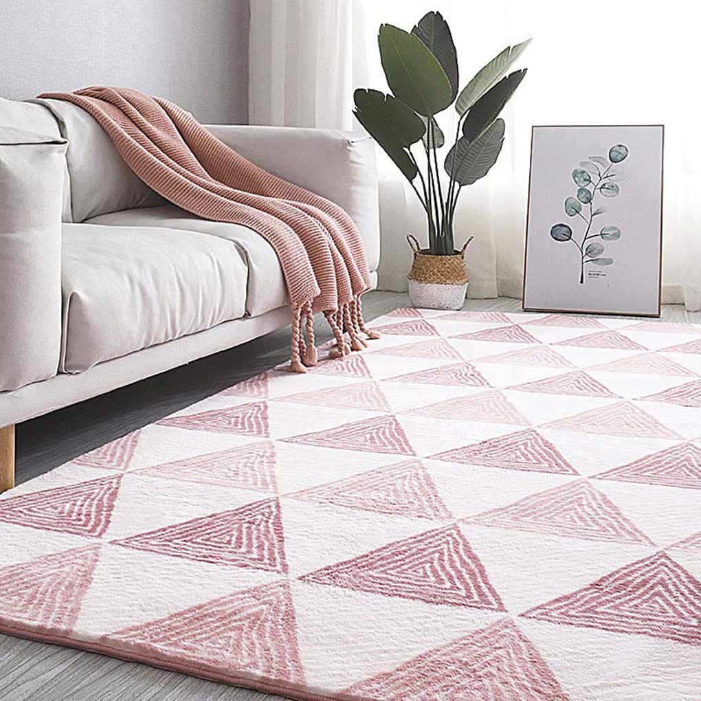 Amazon | ラグ おしゃれ 北欧 ピンク ストライプ柄 カーペット 160x230