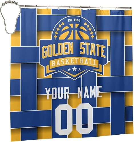 Miniatura 3 de Golden State - Cortinas de ducha personalizadas con nombres y números, regalos para amantes, hombres, mujeres y fanáticos, 60 x 72 pulgadas, 72 x 72