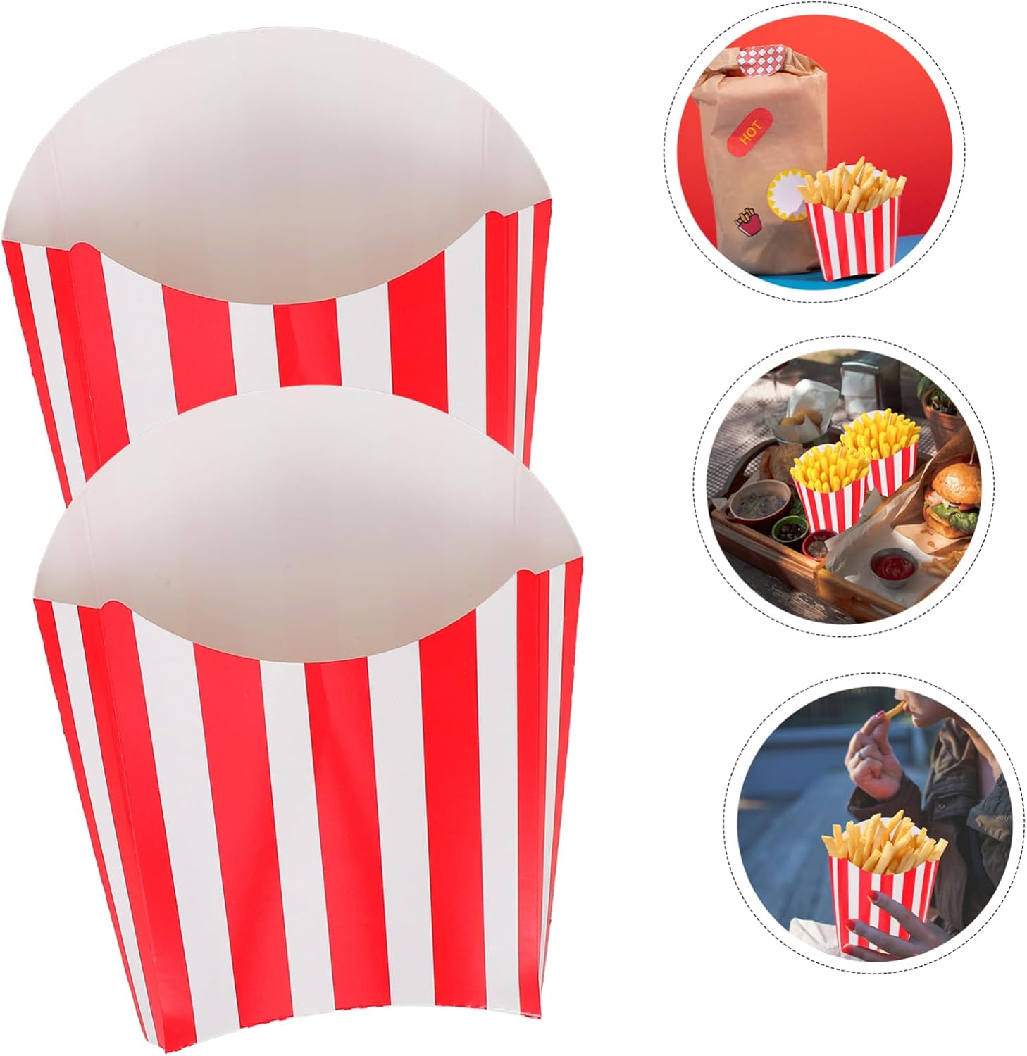 French Fries Box Popcorn Bowl Box 50pcs Bulk Popcorn Boxes Party Snack Box Bulk