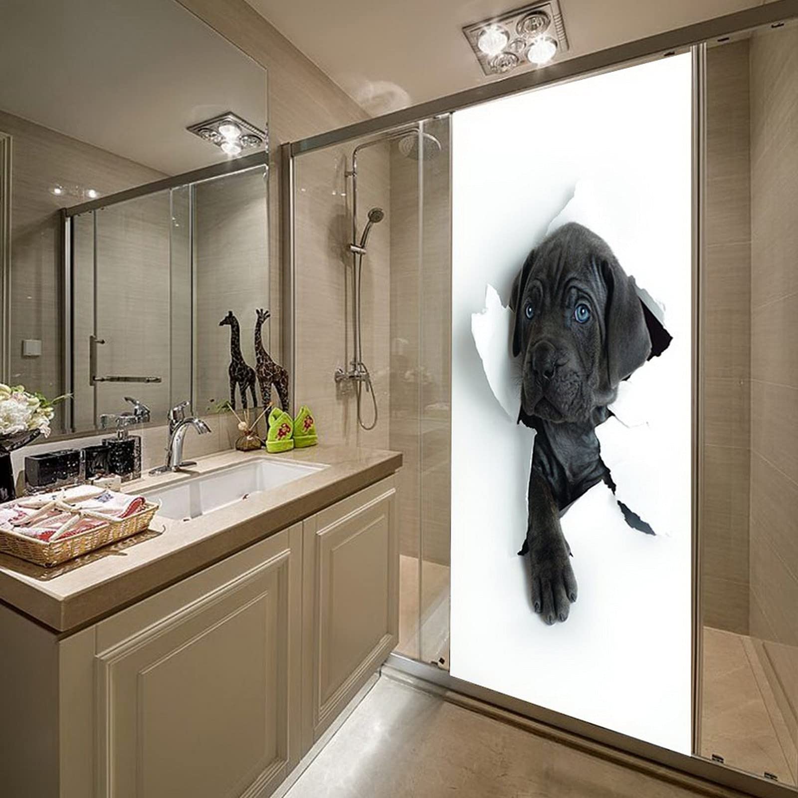 A.Monamour Türtapete Bulldogge - 77x200cm Selbstklebend 3D Design
