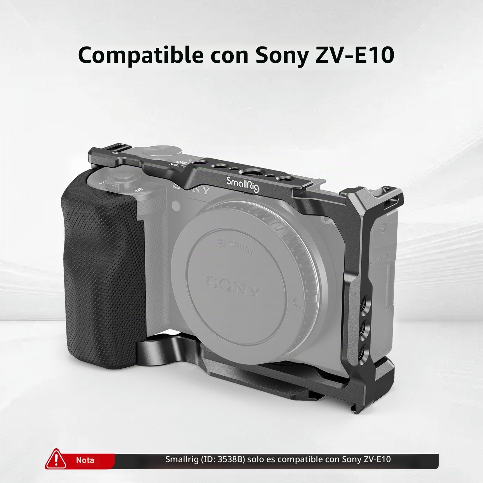 SMALLRIG ZV E10 Cage con Agarre de Silicona Extraíble y Placa de Liberación Rápida Incorporada para Sony ZV-E10-3538B