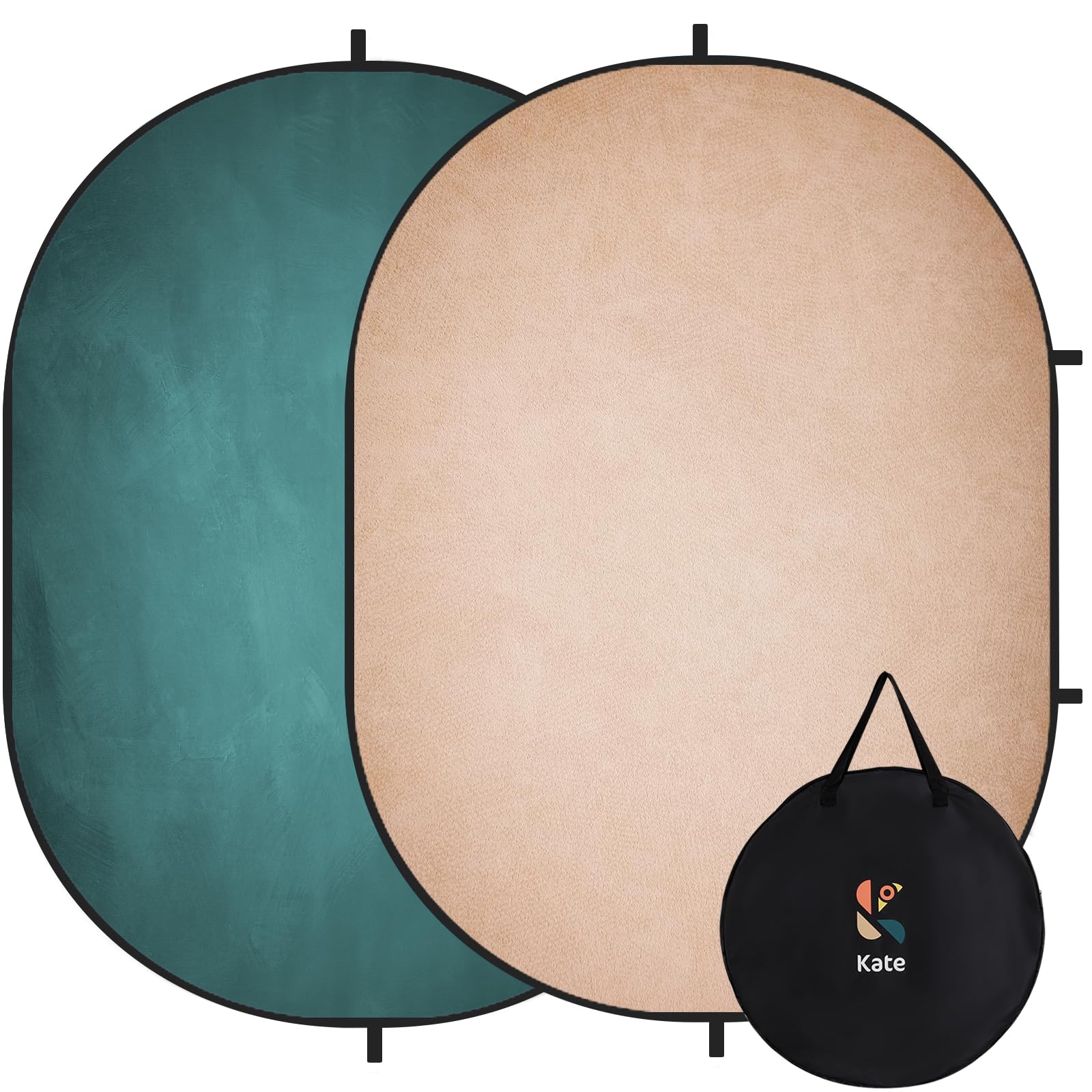 Kate Pop up Backdrop Beige Collapsible Backdrops for Photography Abstract Vintage Studio Portable Backdrop for Vedio, 5x6.5ft