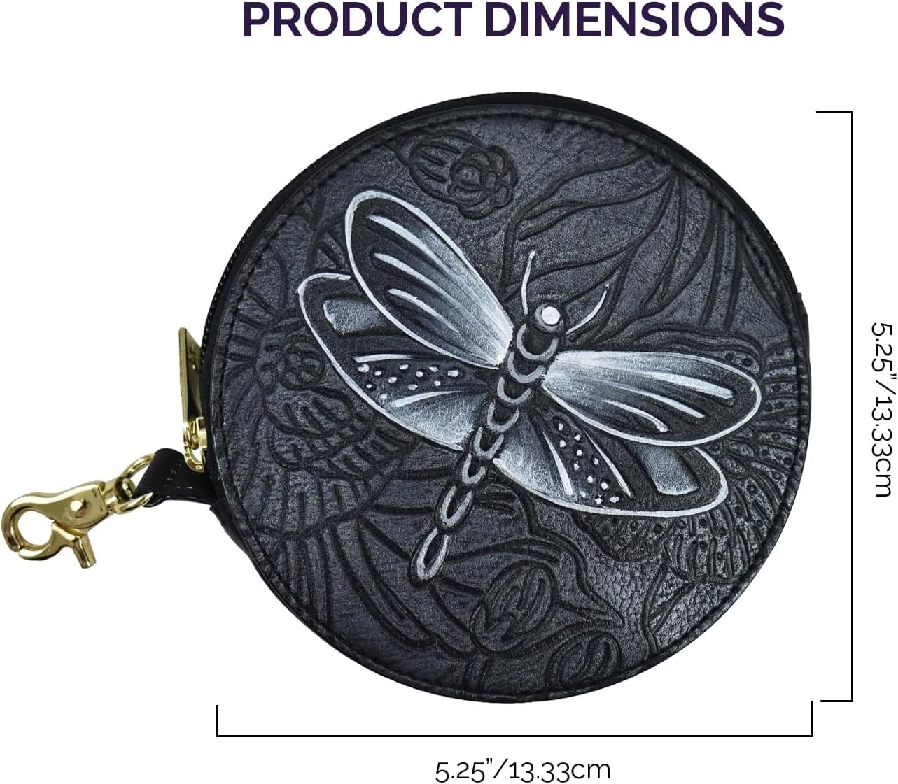 Anuschka Women's Original Hand Painted Genuine Vegetable Tanned Leather Round Coin Purse