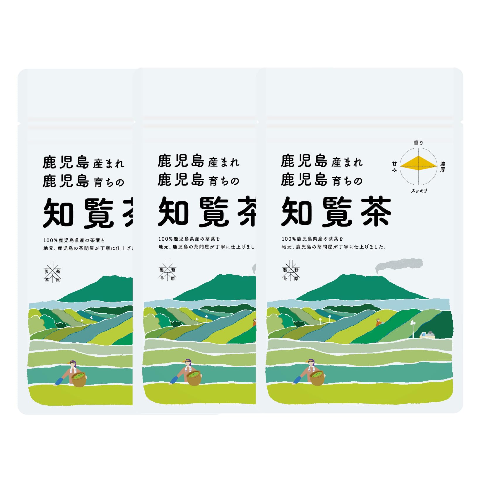 【産地賞5連覇】 知覧茶 茶葉 240g(80g×3袋) 高級 日本茶 煎茶 お茶葉 お茶っ葉 【創業100年・四大続く茶商監修 熟練焙煎】葉 茶葉のあまみ 茶 福袋 御土産 茶葉の甘み お土産 【鹿児島、お茶の時間のお届け便】 鹿児島産まれ、鹿児島育ちの知覧茶