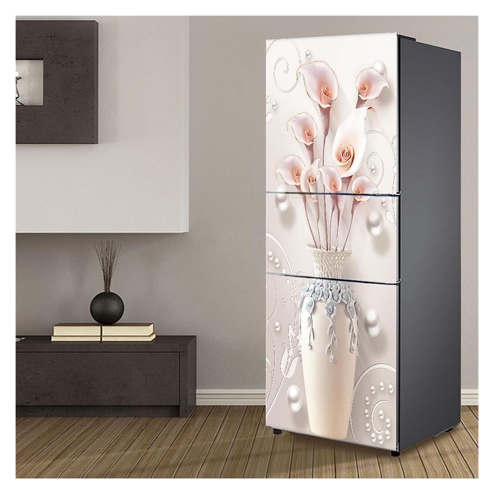 GDHKDDFL Minimalist, luxury-inspired fridge decals, Fridge Sticker Full Covering Door Covers Skins Wall Stickers for Kitchen Decal(S: 60x150 cm)