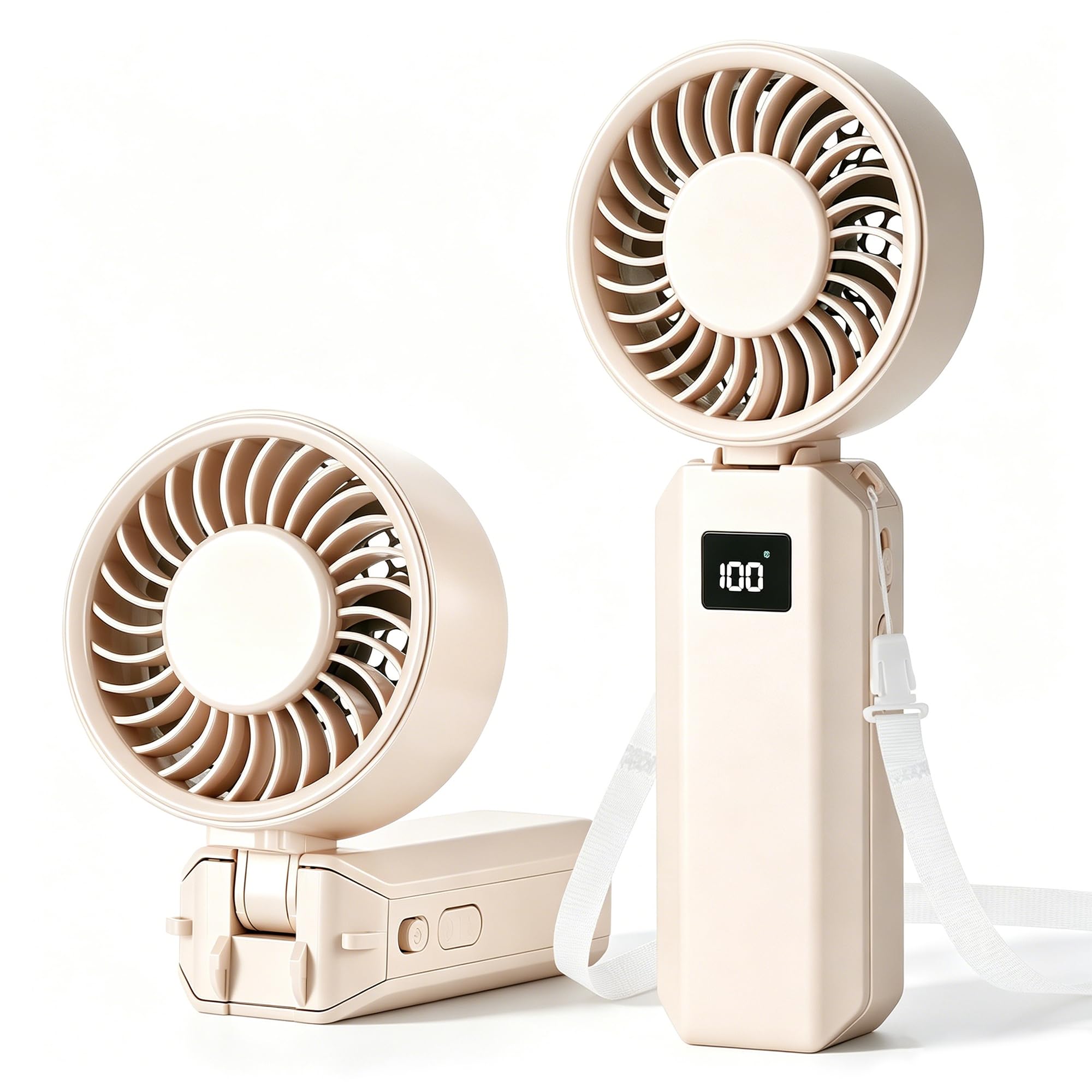 Starvortex Handheld Fan, Portable Turbo Fan with 100 Speed & 13H Cooling, 3-in-1 90° Foldable Mini Personal Fan with LED Display, USB Rechargeable Electric Travel Hand Fan for Indoor & Outdoor Use