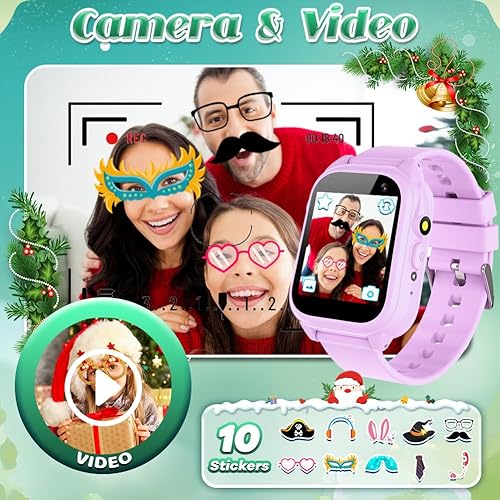 Miniatura 5 de Reloj inteligente impermeable para niños y niñas de 3 a 12 años, juguetes de aprendizaje con 26 juegos, cámara, video, pantalla táctil, reproductor