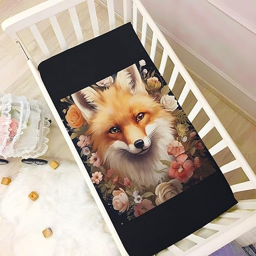 Miniatura 6 de Fitted Crib Sheets Fox Flower Floral Baby Crib Sheets for Boy & Girl Toddler Mattress Sheets 21216065