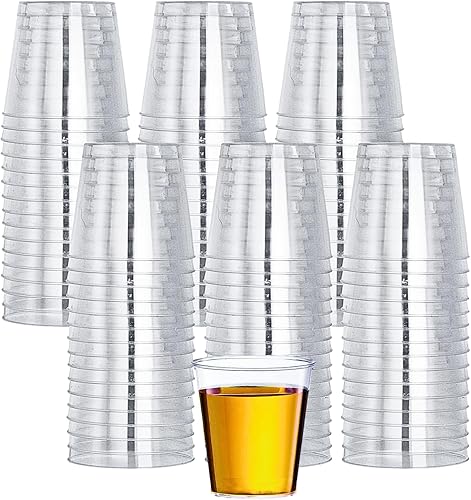 Green Direct Vasos de chupito de plástico desechables de 1 onza, paquete de 100, pequeños vasos de plástico para vodka, whisky, tequila, vino y