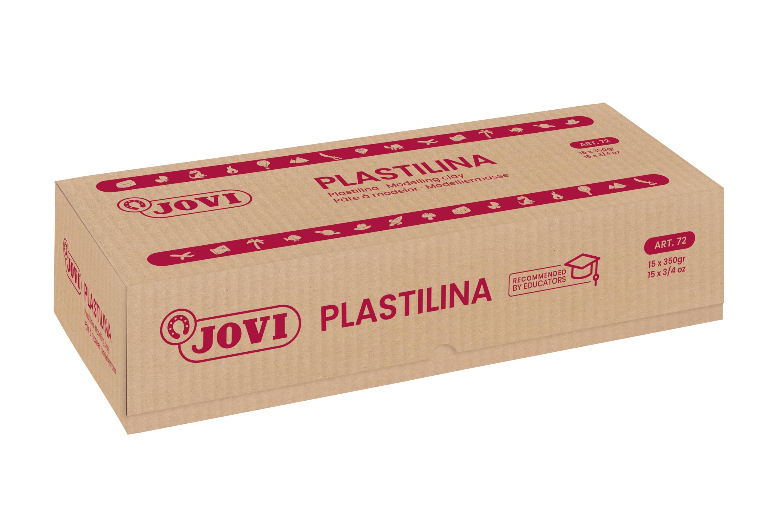 Jovi - Pudełko modeliny 100% roślinnej, 15 x 350 g granulek, kolor czerwony, bezglutenowa (7205)