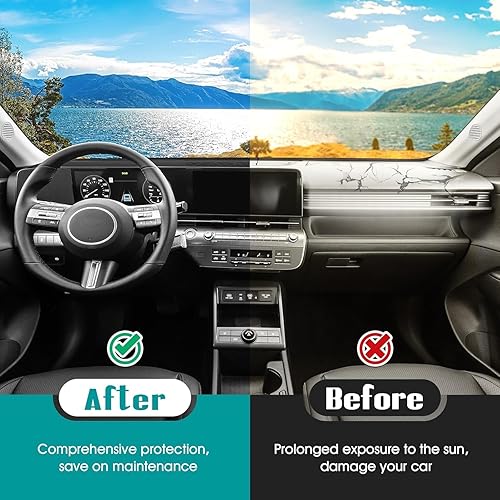 Miniatura 615 de FIILINES - Cubierta para tablero, accesorio para tablero de malla antideslizante, parasol sin reflejos y protector compatible con Toyota RAV4