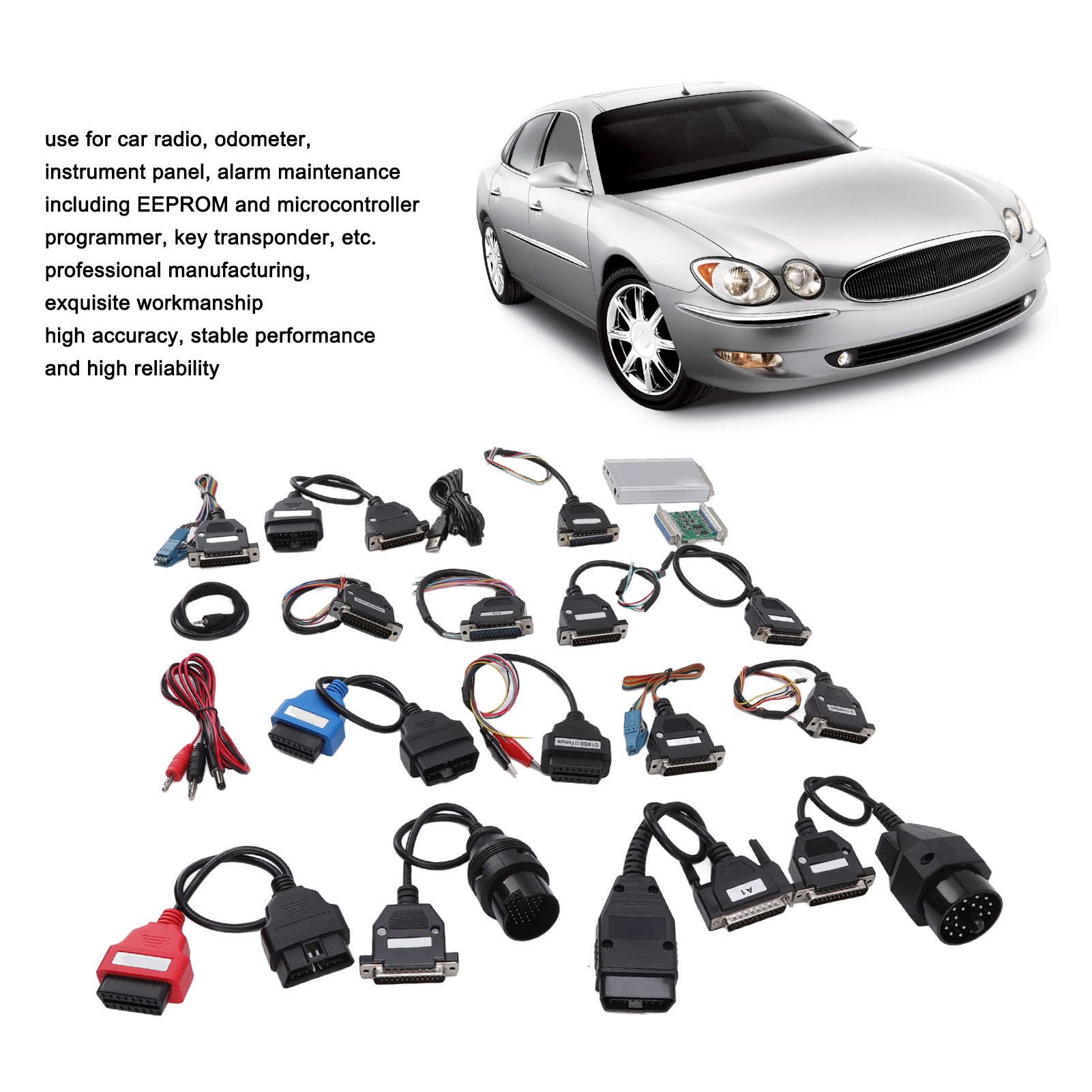 Kit Diagnostico Auto, Set Universale da 20 Pezzi con Strumenti di Scansione e Analizzatore Elettronico, Tester per Controllo Circuiti, Sensori e Guasti di Automobile
