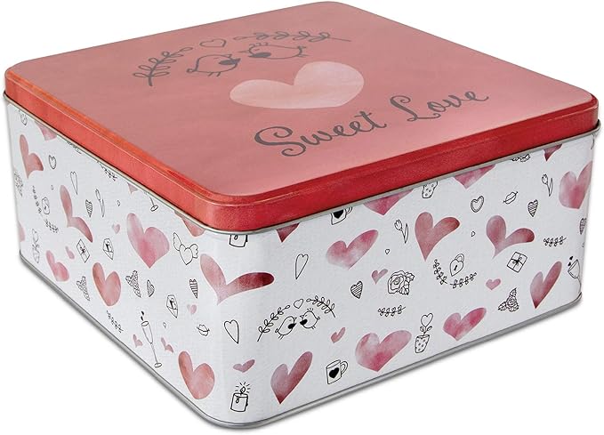 Städter 710153 Sweet Love Gebäckdose, Weißblech, 21 x 21 cm
