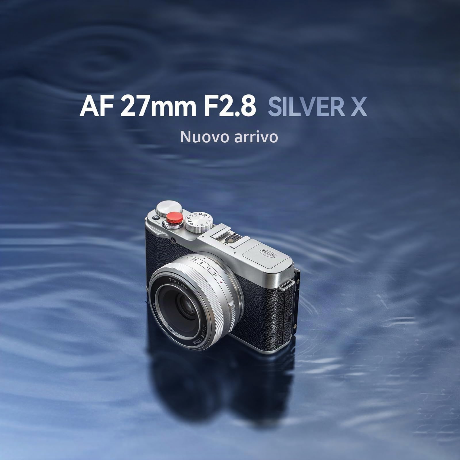 TTARTISAN 27mm F2.8 Obiettivo della fotocamera per Fuji X Mount Messa a fuoco automatica APS-C Metallo Leggero Portatile Obiettivo Supporto Occhi Tracking (argenteo)